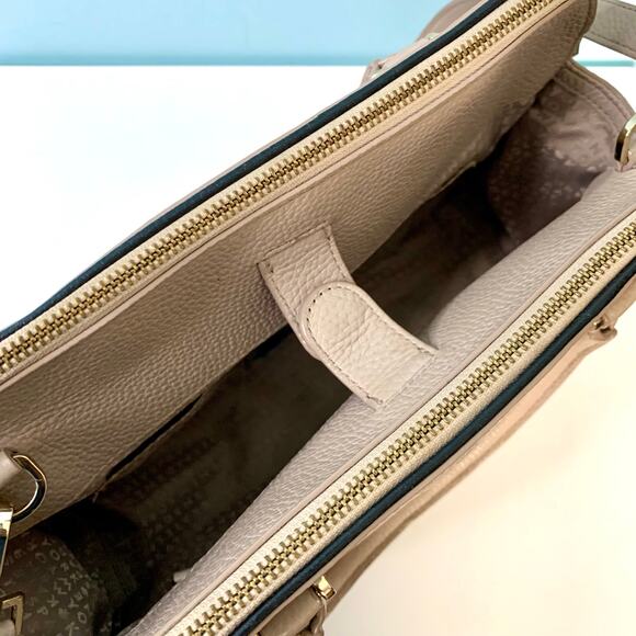 Kate Spade Kalen Beige Pebbled Leather Satchel With Tassel Detail - Picture 4 of 7